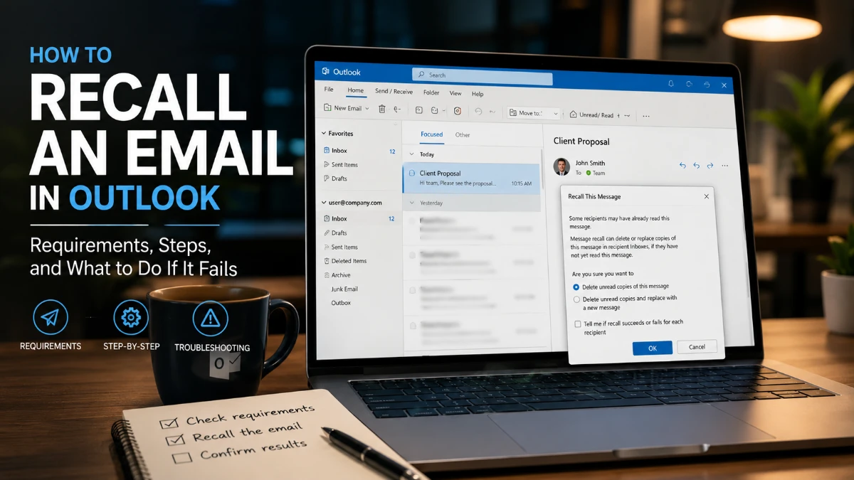 How to recall an email in Outlook: All Versions, Requirements & Fixes