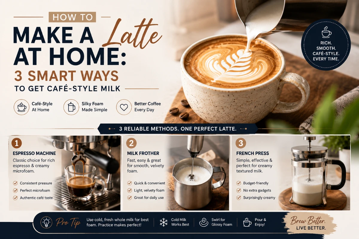 How to Make a latte at home: 3 Smart Ways to Get Café-Style Milk