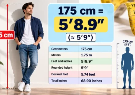 175 cm in Feet