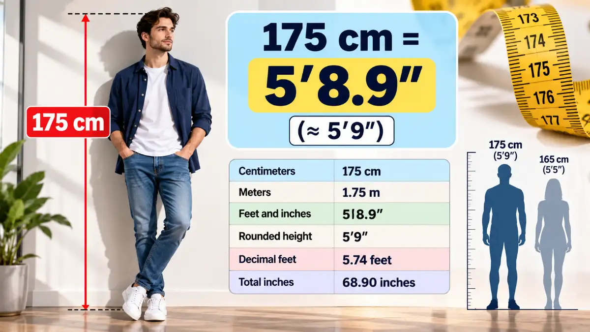 175 cm in Feet